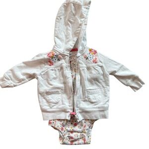 Baby Girls Cute Floral Baby Hoodie and Bodysuit Set outfit size 3 months